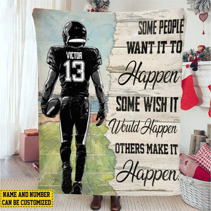 Personalized Football Fleece Blanket - Gift For Football Lovers