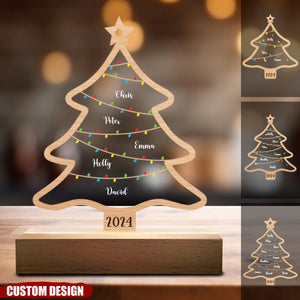 2024 New Release - Wish You A Wonderful Christmas - Personalized Acrylic LED Night Light - Gift For Family Members