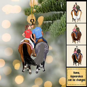 Personalized Acrylic Ornament For Horse Couples, Horseback Riding Lovers