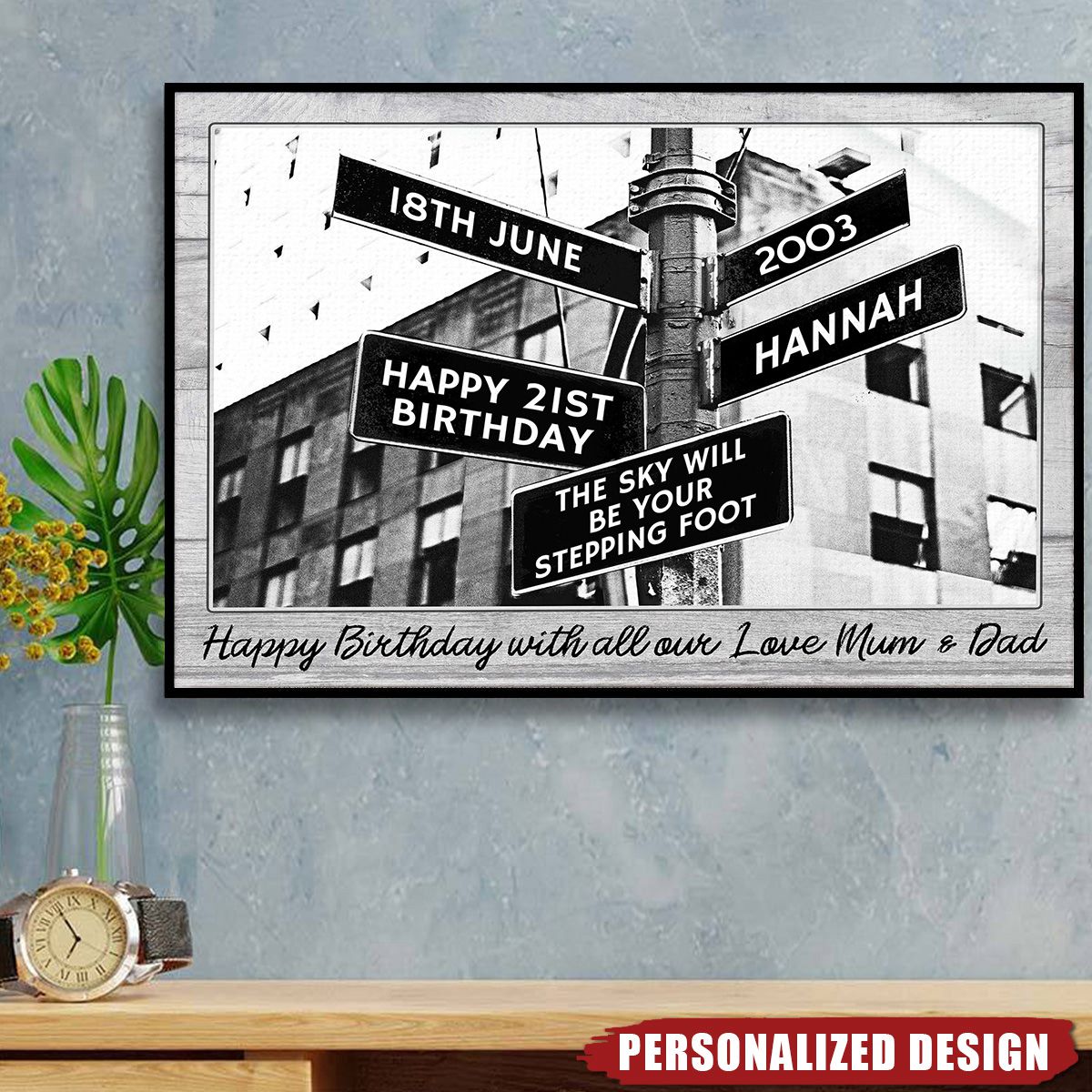 Birthday Street Sign-Personalized Poster-Gifts for Family,Friends