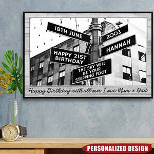 Birthday Street Sign-Personalized Poster-Gifts for Family,Friends