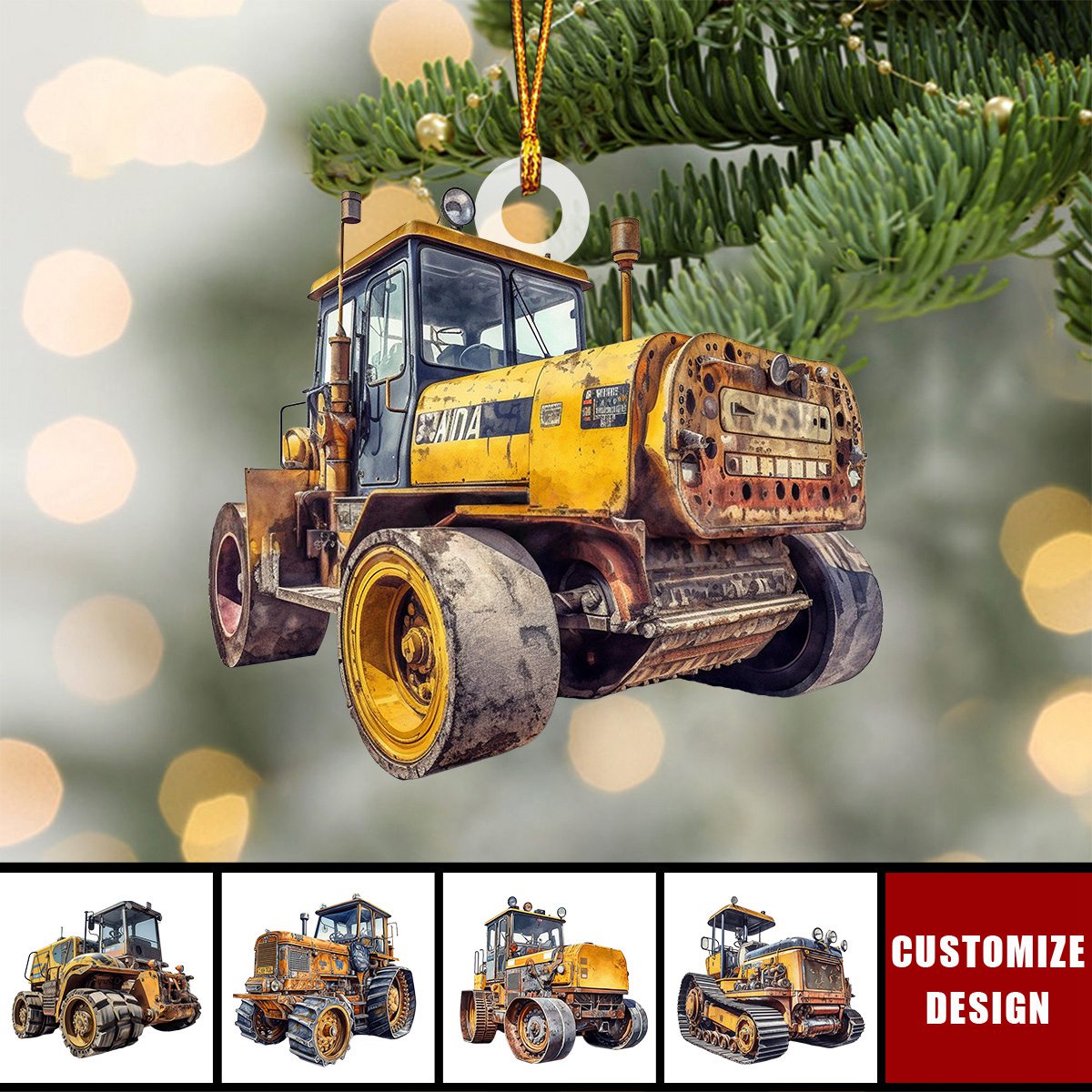 Personalized Road Roller Christmas Ornament Gift For Heavy Equipment Lovers- 2024 New Release