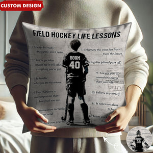 Personalized Field Hockey Life Lessons Pillow-Gift For Field Hockey Lovers