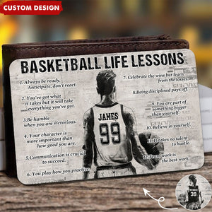 Personalized Basketball Life Lessons Wallet Card - Gift For Basketball Lovers