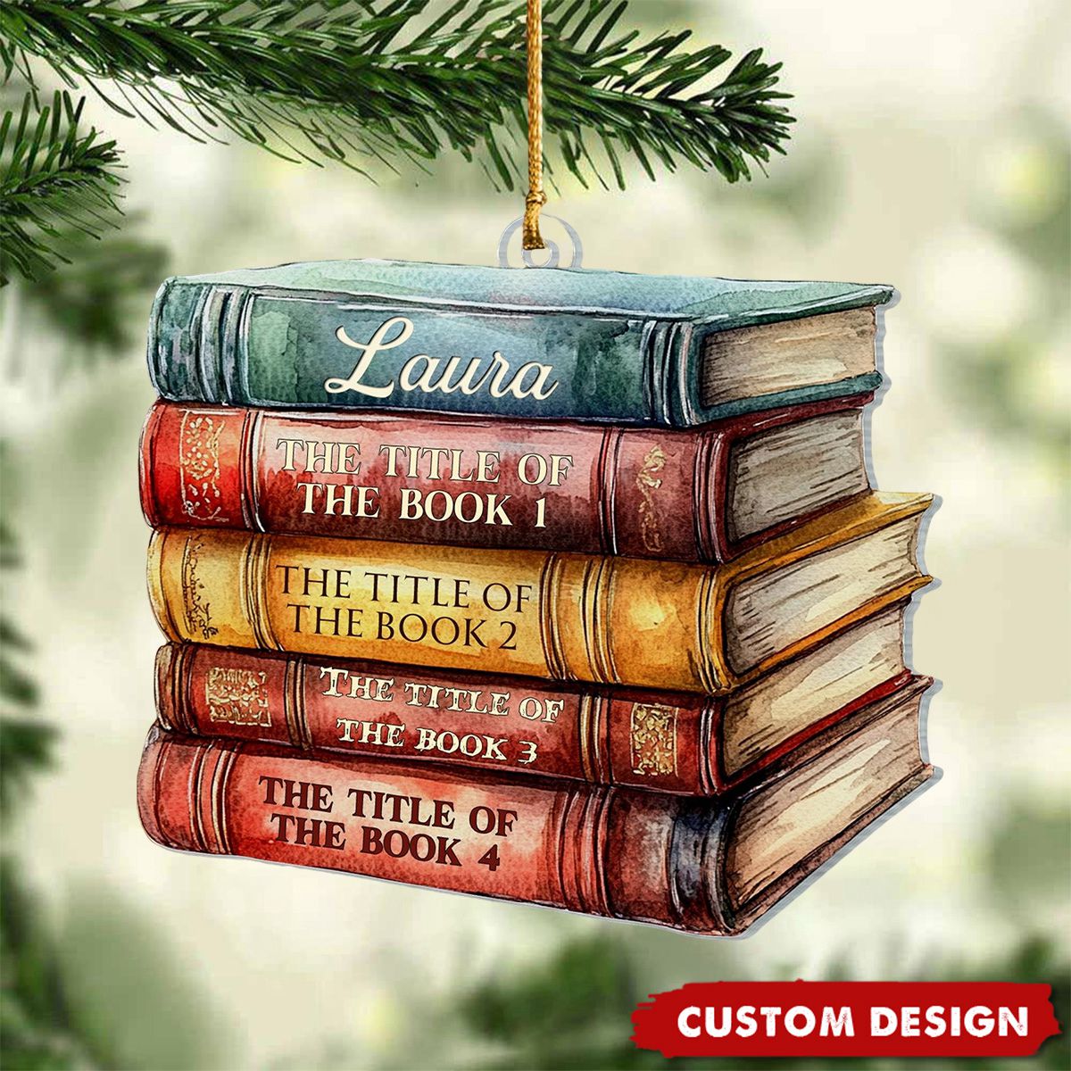 2024 New Release Personalized Bookstack Christmas Ornament-Gifts For Book Lover