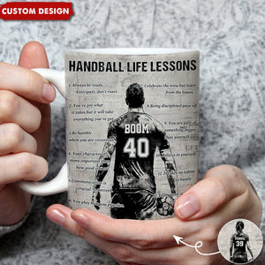 Personalized Handball Life Lessons Mug - Great Gift For Handball Lovers