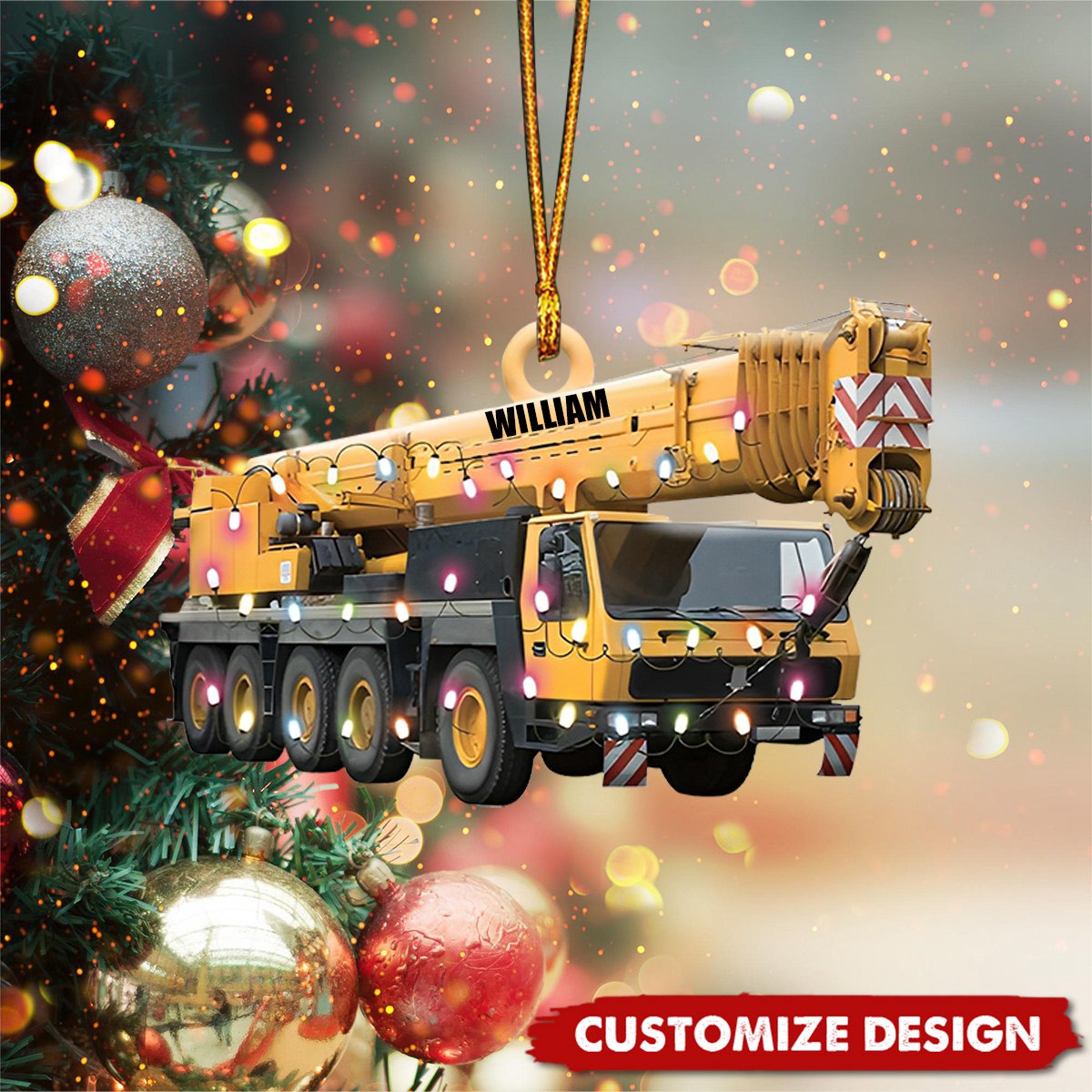 Personalized Crane Vehicles Ornament, Heavy Equipment Operator Ornament 2024 New Release