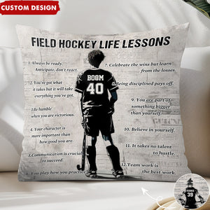 Personalized Field Hockey Life Lessons Pillow-Gift For Field Hockey Lovers