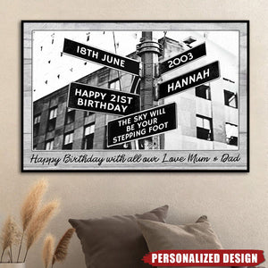 Birthday Street Sign-Personalized Poster-Gifts for Family,Friends