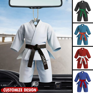 Black Belt Personalized Car Ornament - Gift For Karate,Jiu-Jitsu Lovers