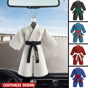 Black Belt Car Ornament - Personalized Gift For Karate,Jiu-Jitsu Lovers