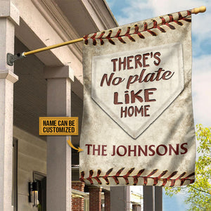 Personalized Baseball No Plate Like Home Customized Flag