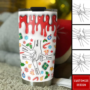 Mom, You Hold Our Hands And Our Hearts - Personalized Custom 3D Inflated Effect Tumbler