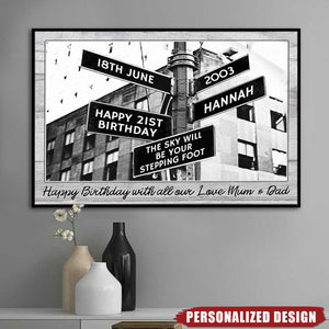 Birthday Street Sign-Personalized Poster-Gifts for Family,Friends