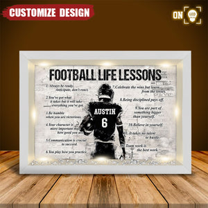 Personalized American Football Life Lessons Shadow Box - Gift For American Football Lovers