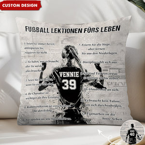 Personalisiertes Fußball-Lebenslektionskissen-Geschenk für Fußballliebhaber