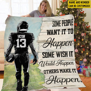 Personalized Football Fleece Blanket - Gift For Football Lovers