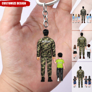 Veteran Army Military Uniform - Personalized Keychain