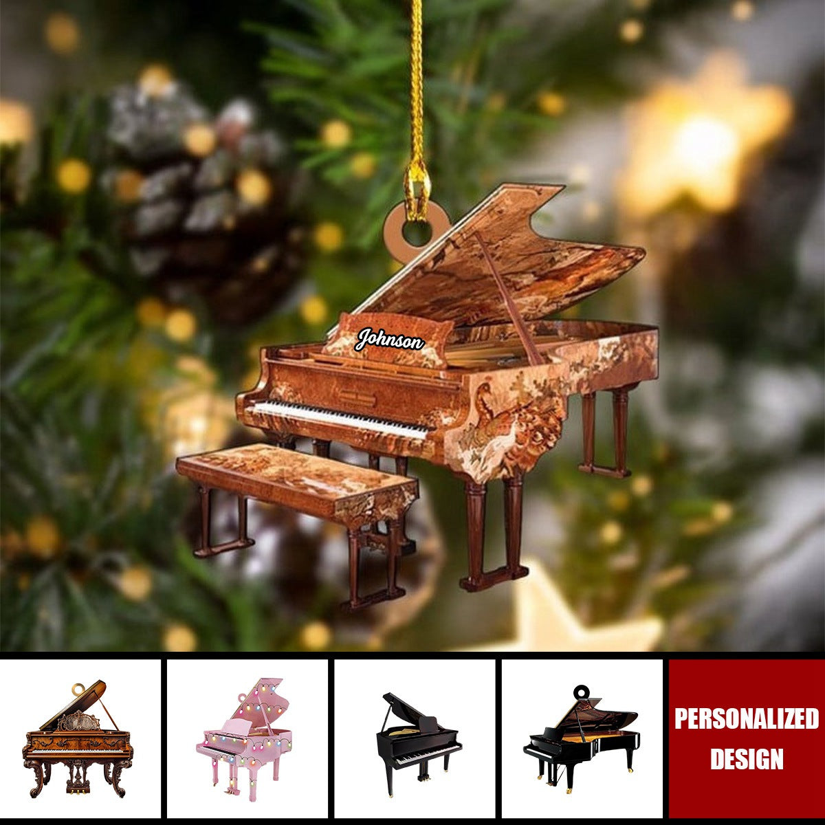 Personalized Piano Christmas Ornament-Gifts For Piano Lovers-2024 New Release