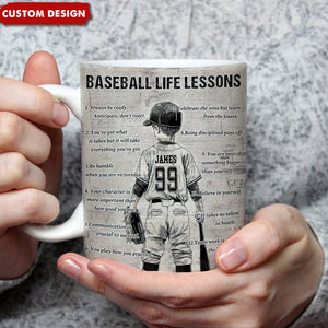 Personalized Kid Baseball Life Lessons Mug - Great Gift For Baseball Lovers