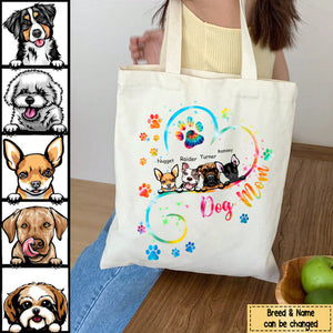 Dog Mom Heart Line Personalized Bag