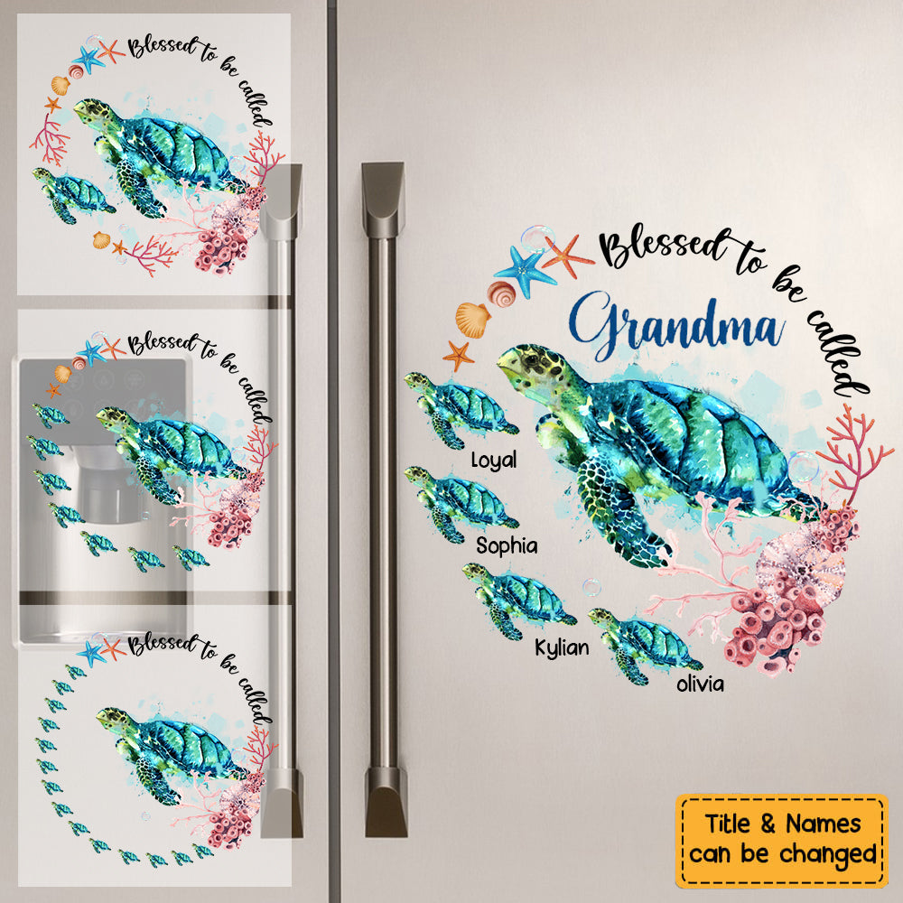 Personalized Grandma Turtle Decal/Sticker- Blessed To Be Called Grandma