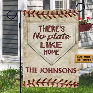 Personalized Baseball No Plate Like Home Customized Flag