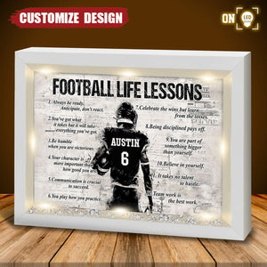 Personalized American Football Life Lessons Shadow Box - Gift For American Football Lovers