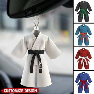 Black Belt Car Ornament - Personalized Gift For Karate,Jiu-Jitsu Lovers