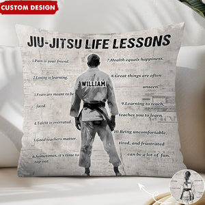 Personalized Jiu-Jitsu Life Lessons Pillow-Gift For Jiu-Jitsu Lovers