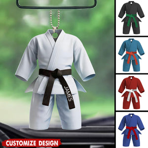 Black Belt Personalized Car Ornament - Gift For Karate,Jiu-Jitsu Lovers