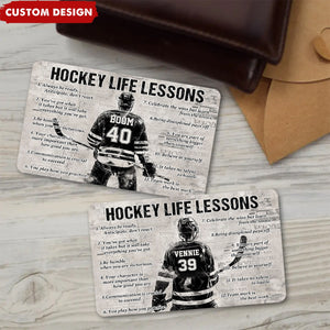 Personalized Hockey Life Lessons Wallet Card - Gift For Hockey Lovers