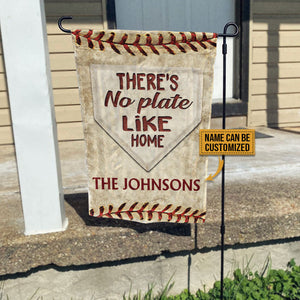 Personalized Baseball No Plate Like Home Customized Flag