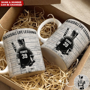 Personalized Baseball Life Lessons Mug - Great Gift For Baseball Lovers