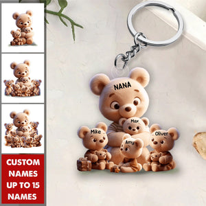 Grandma/ Mama Bear Personalized Acrylic Keychain