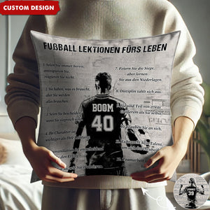 Personalisiertes Fußball-Lebenslektionskissen-Geschenk für Fußballliebhaber