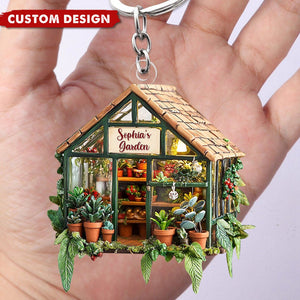 Personalized Greenhouse garden Keychain - Gifts For garden Lovers