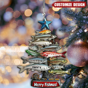 Merry Fishmas Tree - Personalized Fishing Christmas Ornament - 2024 New Release