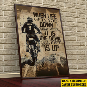 When Life Gets You Down Remember-Personalized Dirt Bike Poster-Gift For Motocross Lovers