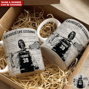 Personalized Lacrosse Life Lessons Mug - Great Gift For Lacrosse Lovers