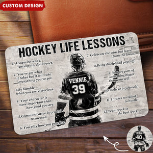 Personalized Hockey Life Lessons Wallet Card - Gift For Hockey Lovers