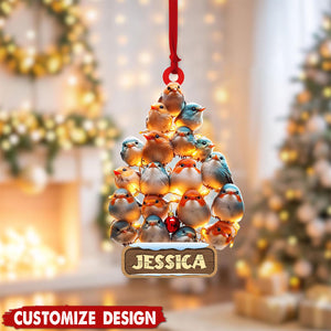 Personalized Robin Christmas Ornament Gift for Bird Lover-2024 New Release