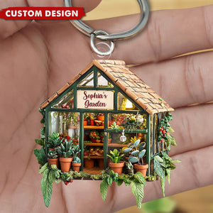 Personalized Greenhouse garden Keychain - Gifts For garden Lovers