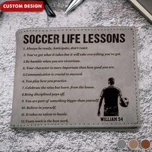 Personalized Soccer Leather Wallet - Gift Soccer Lovers