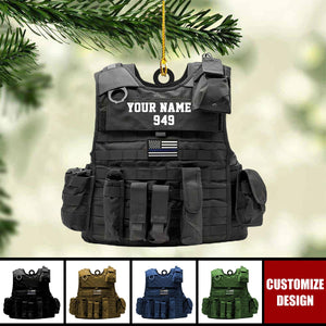 2024 New Release Personalized Bulletproof Police Vest Christmas Ornament Gift For Police