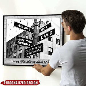 Birthday Street Sign-Personalized Poster-Gifts for Family,Friends