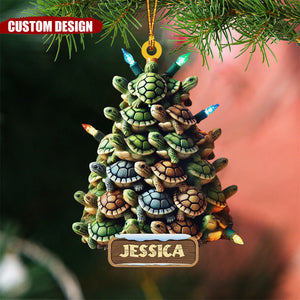 Personalized Turtle Tree Ornament-Gifts For Ocean Lover-2024 New Release