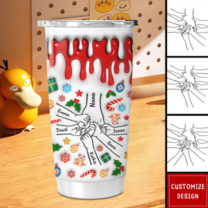 Mom, You Hold Our Hands And Our Hearts - Personalized Custom 3D Inflated Effect Tumbler