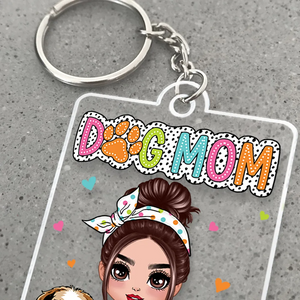 Exclusive Dog Mom Summer Vibes: Personalized Sassy Peeking Dogs Acrylic Keychain