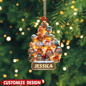 Personalized Robin Christmas Ornament Gift for Bird Lover-2024 New Release